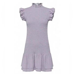 NWT French Connection Mini Dress Purple Romantic Cottage Ruffle Fairy Girly Prep